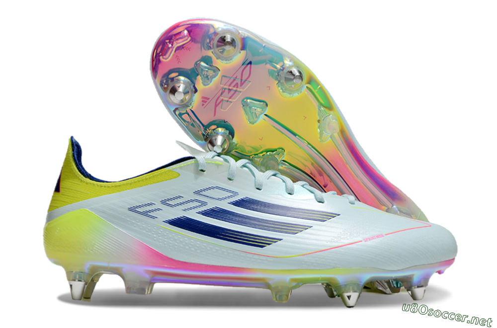 Men's Adidas F50 Elite SG Football Boots - Jade/Yellow/Pink/Gold 2
