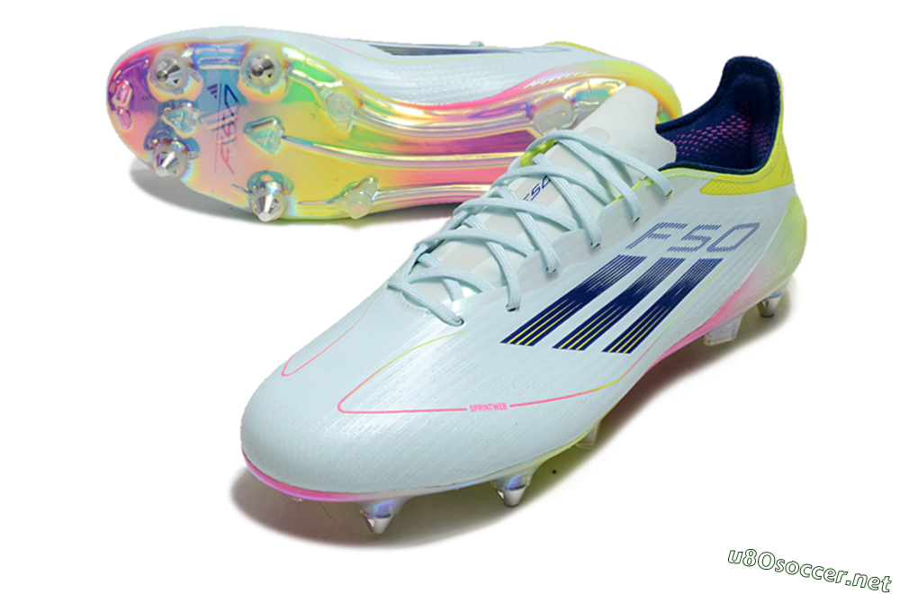 Men's Adidas F50 Elite SG Football Boots - Jade/Yellow/Pink/Gold 3