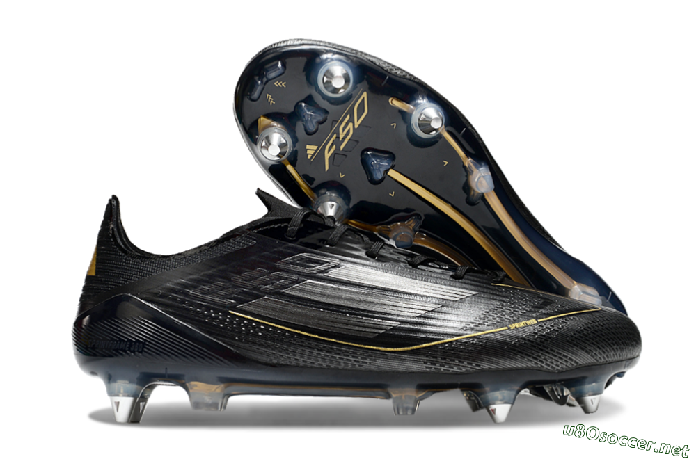 Men's Adidas F50 Elite SG Football Boots - Black/Gold/Silver 2
