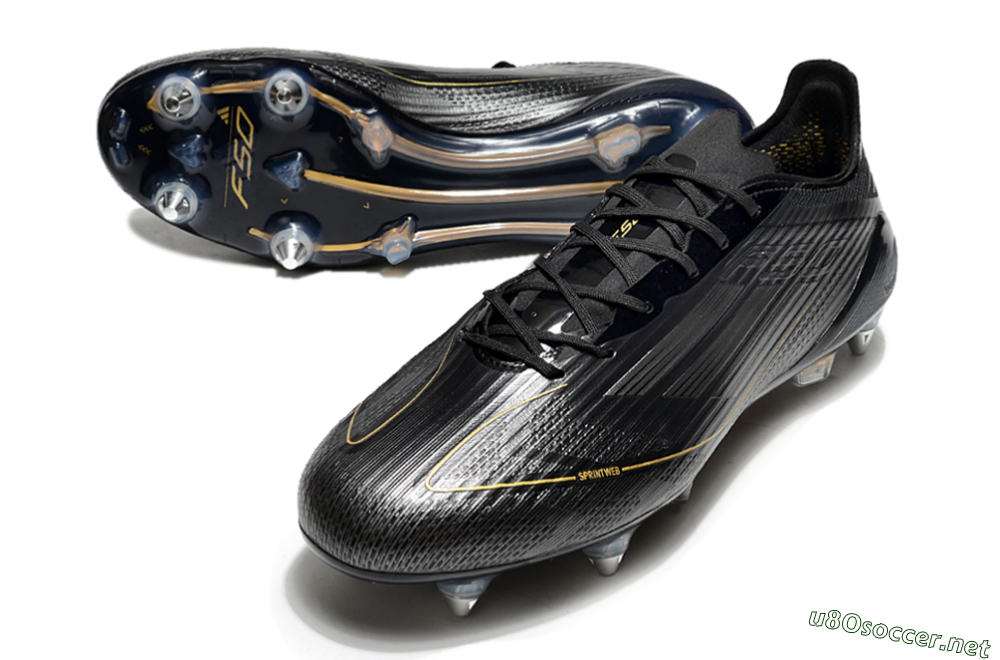Men's Adidas F50 Elite SG Football Boots - Black/Gold/Silver 3