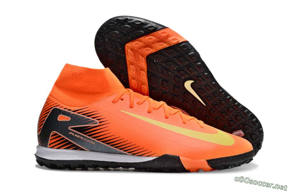 Men's Nike Air Zoom Mercurial Superfly 10 Elite TF Football Shoes - Red/Yellow/Black 2