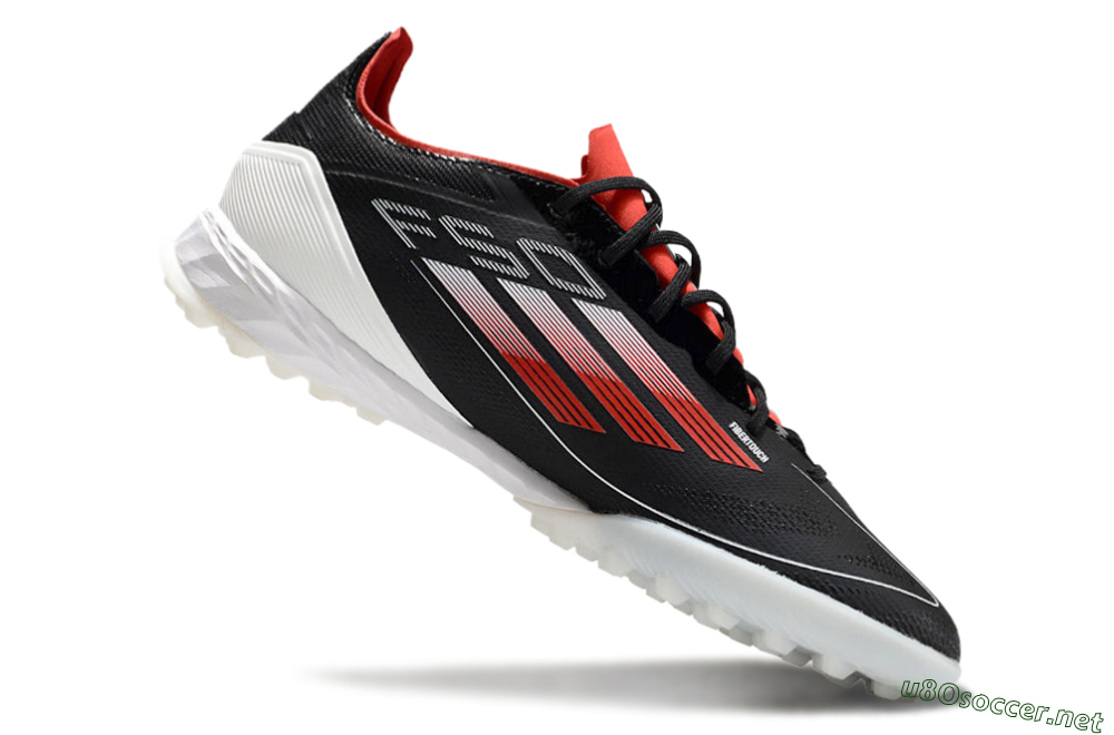 Men's Adidas F50 Pro TF Football Shoes - Black/Red/White 4