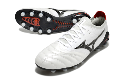 Men's Mizuno Morelia Neo 4 FG Football Boots - White/Black/Red