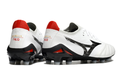Men's Mizuno Morelia Neo 4 FG Football Boots - White/Black/Red