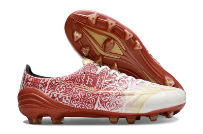 Men's Mizuno Morelia Neo FG Football Boots - White/Red/Gold