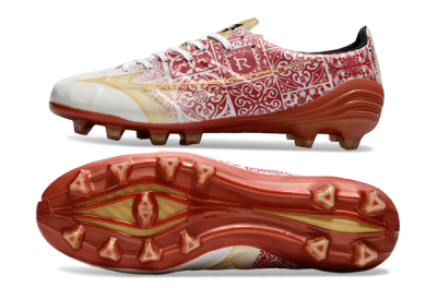 Men's Mizuno Morelia Neo FG Football Boots - White/Red/Gold