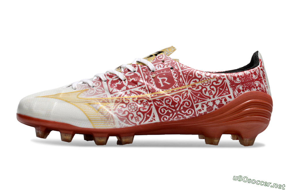 Men's Mizuno Morelia Neo FG Football Boots - White/Red/Gold 0
