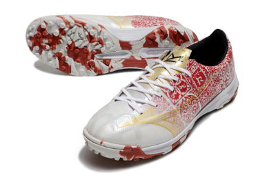 Men's Mizuno Morelia Neo TF Football Shoes - White/Red/Gold