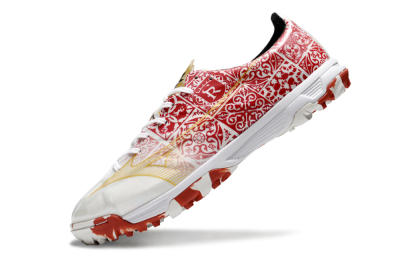 Men's Mizuno Morelia Neo TF Football Shoes - White/Red/Gold