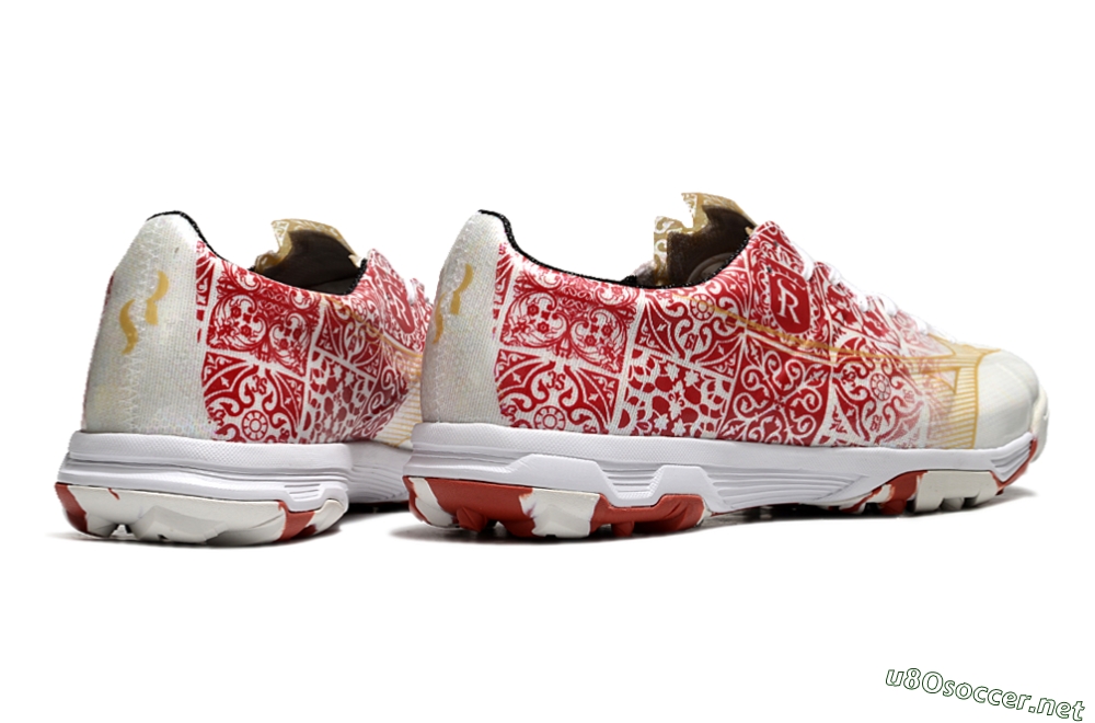 Men's Mizuno Morelia Neo TF Football Shoes - White/Red/Gold 6