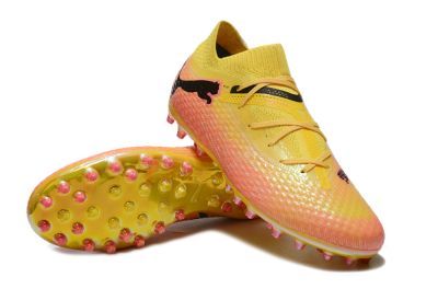 Unisex Puma Future Ultimate MG Football Boots - Pink/Black/Yellow