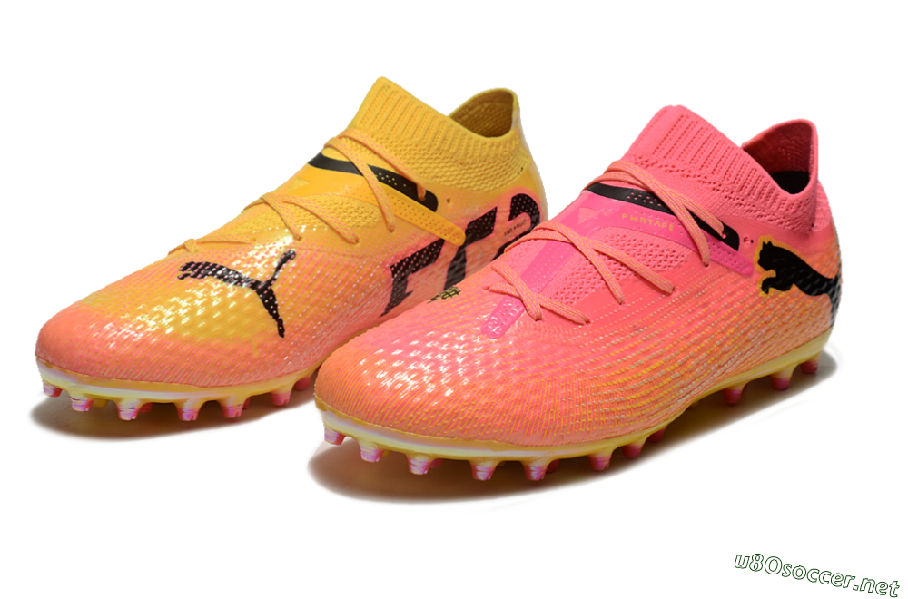 Unisex Puma Future Ultimate MG Football Boots - Pink/Black/Yellow 4