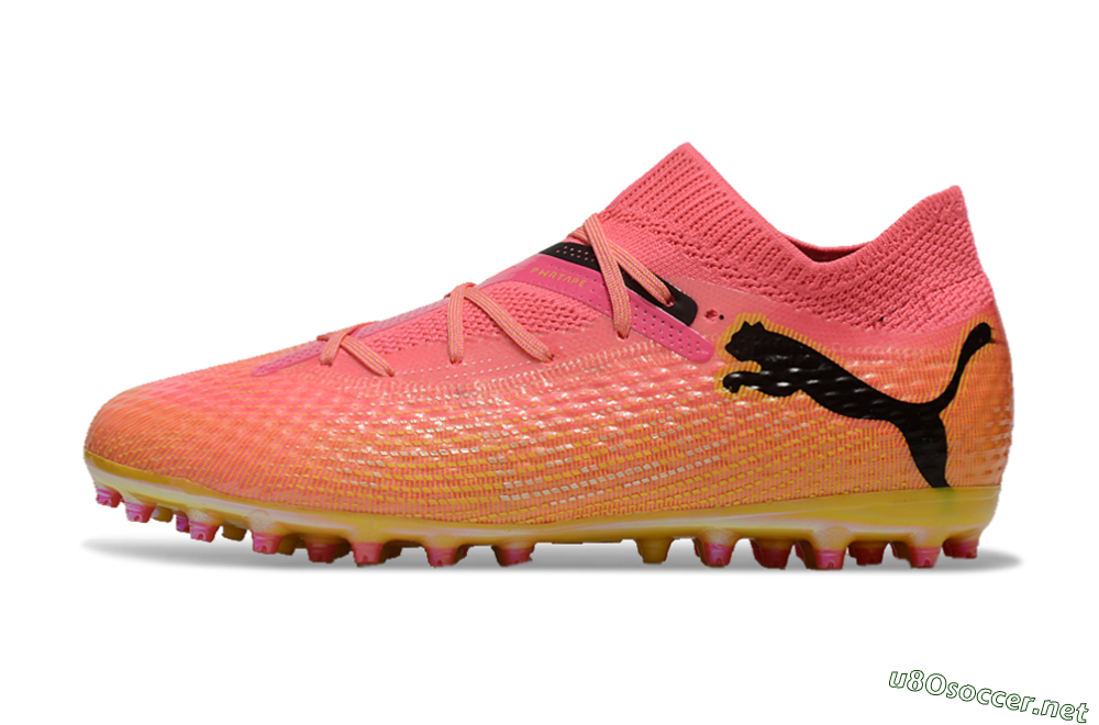 Unisex Puma Future Ultimate MG Football Boots - Pink/Black/Yellow 0