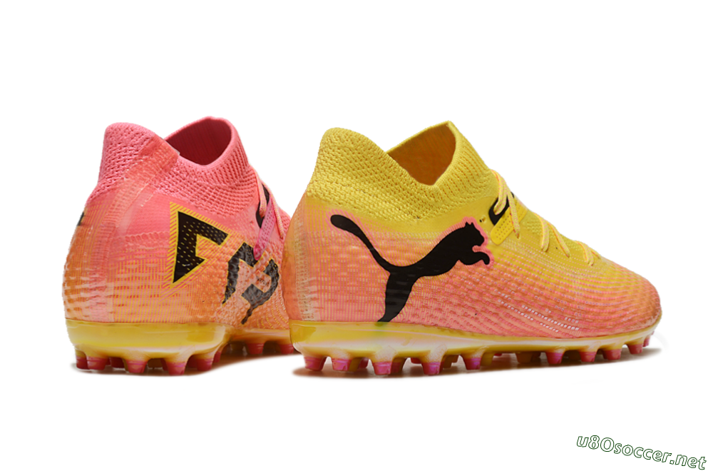 Unisex Puma Future Ultimate MG Football Boots - Pink/Black/Yellow 7