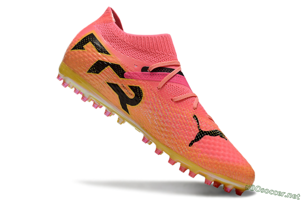 Unisex Puma Future Ultimate MG Football Boots - Pink/Black/Yellow 5