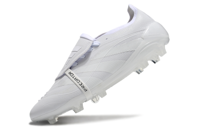Unisex Adidas Predator Elite Foldover Tongue FG Football Boots - White/Silver