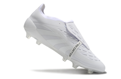Unisex Adidas Predator Elite Foldover Tongue FG Football Boots - White/Silver