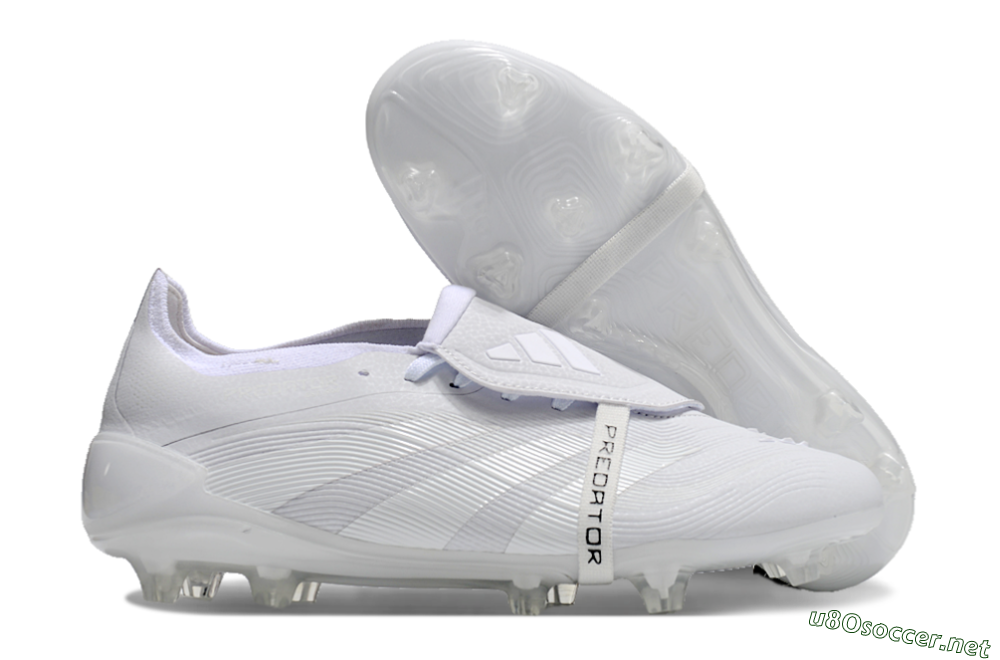 Unisex Adidas Predator Elite Foldover Tongue FG Football Boots - White/Silver 2