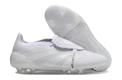 Unisex Adidas Predator Elite Foldover Tongue FG Football Boots - White/Silver