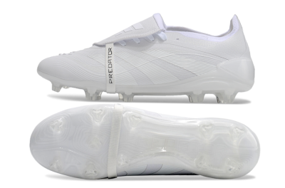 Unisex Adidas Predator Elite Foldover Tongue FG Football Boots - White/Silver