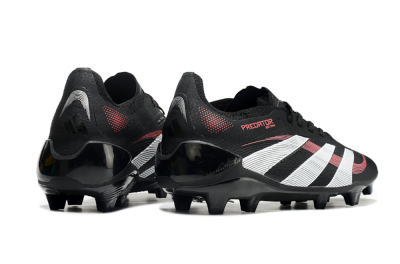 Unisex Adidas Predator Elite 2025 Stealth Victory FG Football Boots - Black/White/Red