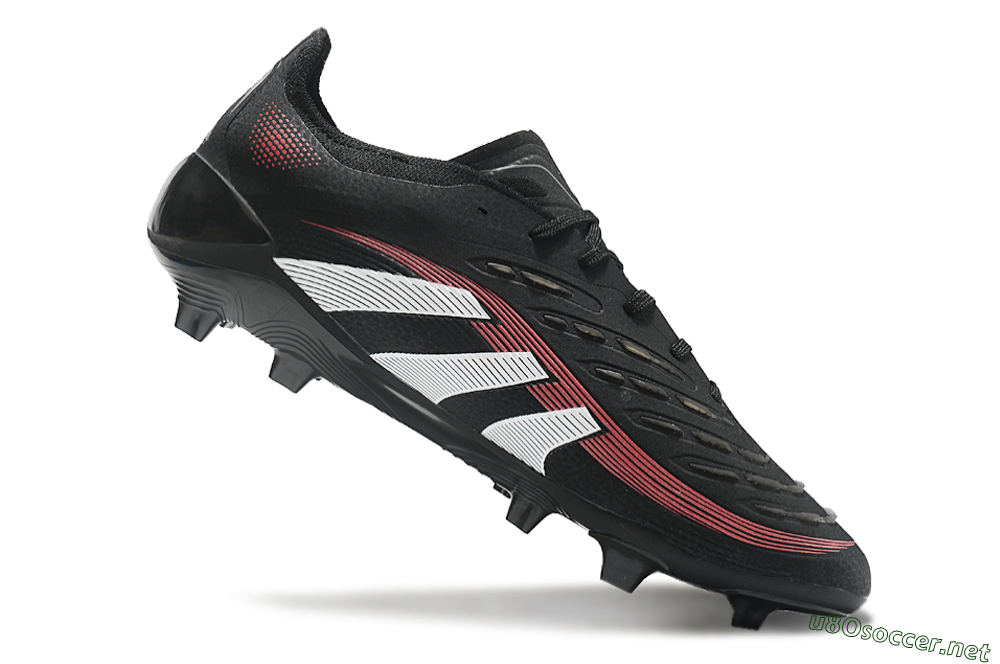Unisex Adidas Predator Elite 2025 Stealth Victory FG Football Boots - Black/White/Red 4