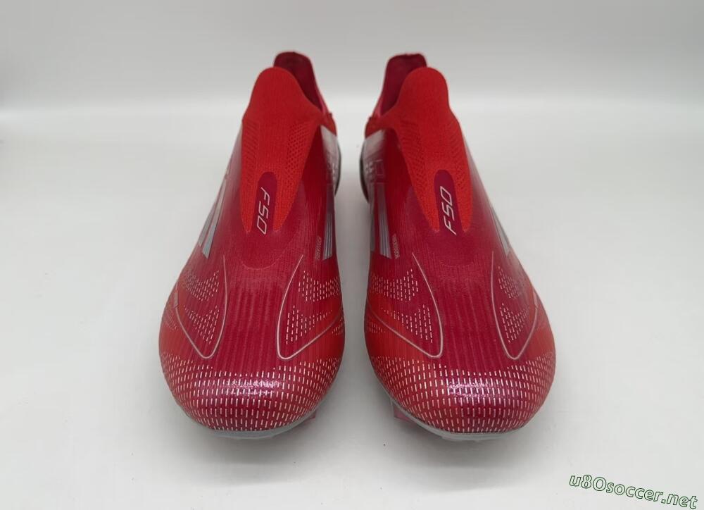 Men's Adidas F50 Elite Laceless FG Football Boots - Red/Silver