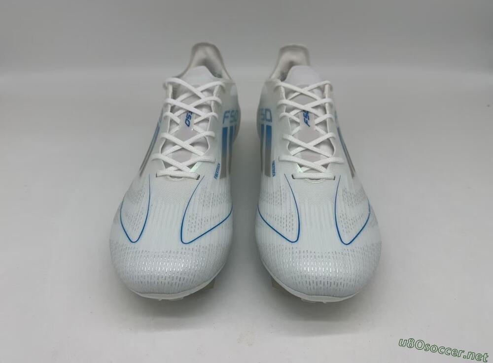 Men's Adidas F50 Elite FG Football Boots - White/Silver/Blue
