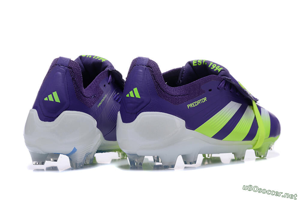 Men's Adidas Predator Elite Foldover Tongue FG Football Boots - Purple/Yellow/White 6