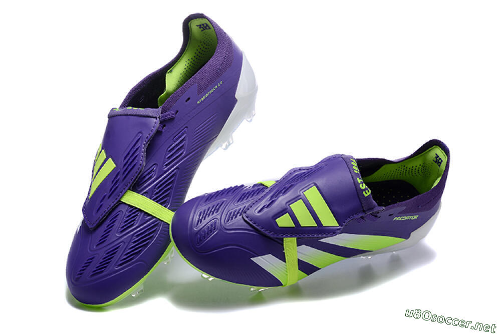 Men's Adidas Predator Elite Foldover Tongue FG Football Boots - Purple/Yellow/White 3