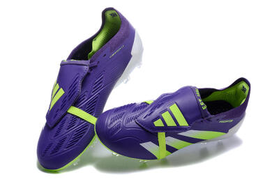 Men's Adidas Predator Elite Foldover Tongue FG Football Boots - Purple/Yellow/White