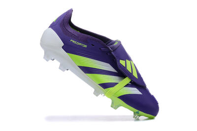 Men's Adidas Predator Elite Foldover Tongue FG Football Boots - Purple/Yellow/White