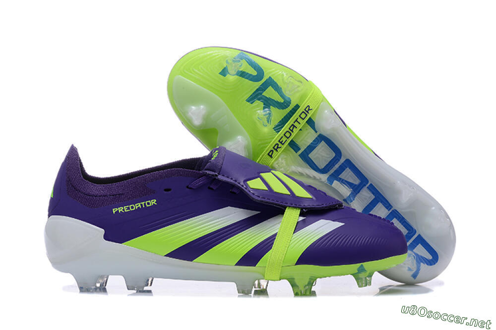 Men's Adidas Predator Elite Foldover Tongue FG Football Boots - Purple/Yellow/White 2