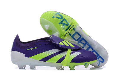 Men's Adidas Predator Elite Foldover Tongue FG Football Boots - Purple/Yellow/White