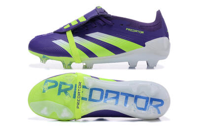 Men's Adidas Predator Elite Foldover Tongue FG Football Boots - Purple/Yellow/White