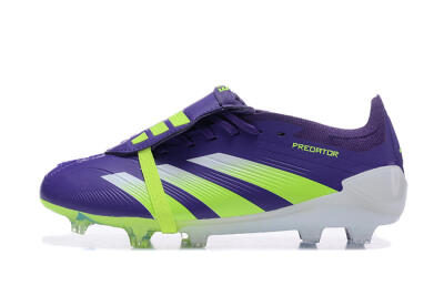 Men's Adidas Predator Elite Foldover Tongue FG Football Boots - Purple/Yellow/White