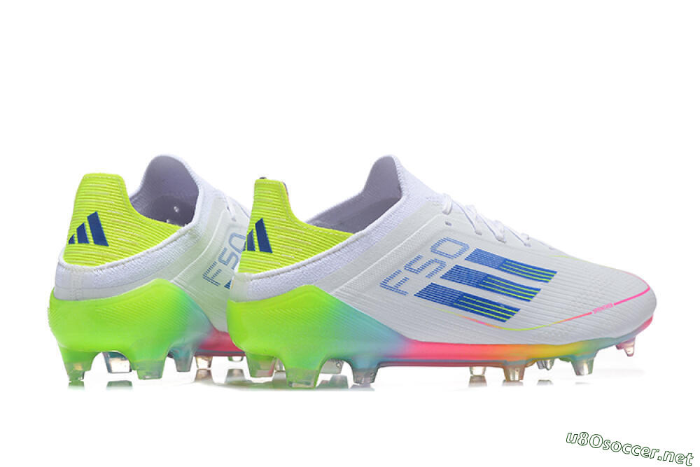 Men's Adidas F50 Elite FG Football Boots - White/Blue/Yellow/Pink 6