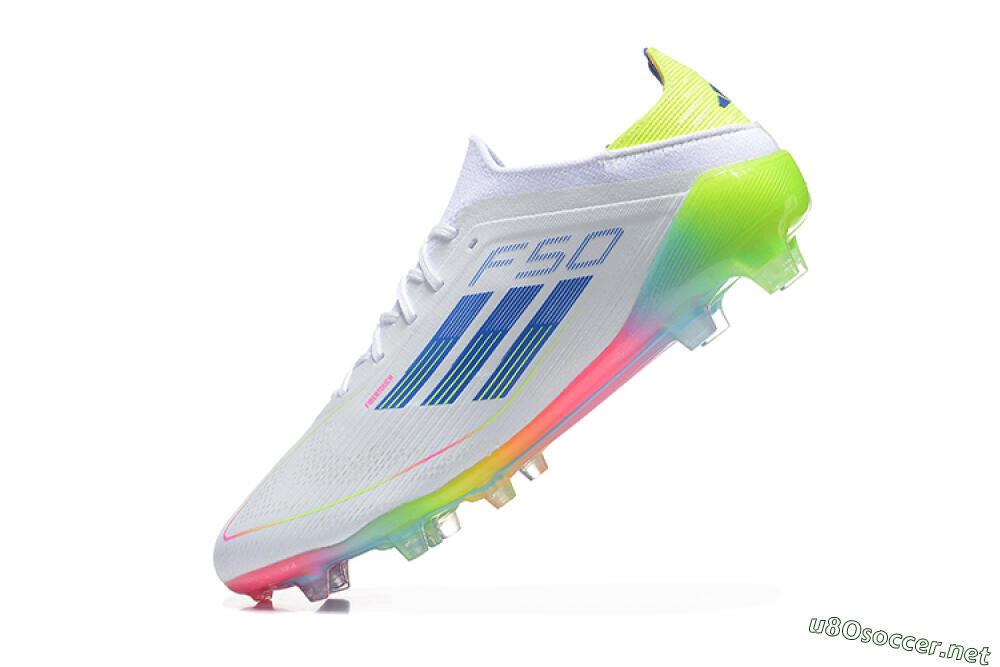 Men's Adidas F50 Elite FG Football Boots - White/Blue/Yellow/Pink 5