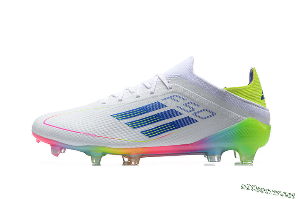 Men's Adidas F50 Elite FG Football Boots - White/Blue/Yellow/Pink 0