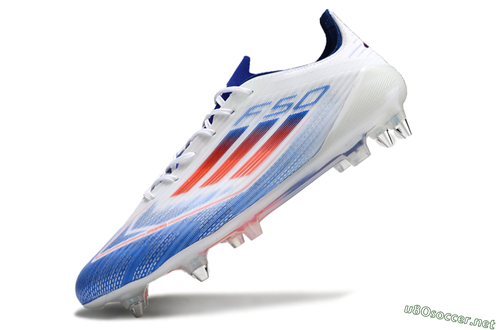 Men's Adidas F50 Elite SG Football Boots - White/Blue/Red 5