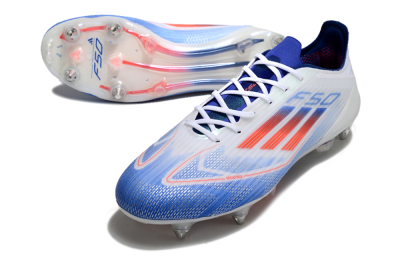 Men's Adidas F50 Elite SG Football Boots - White/Blue/Red