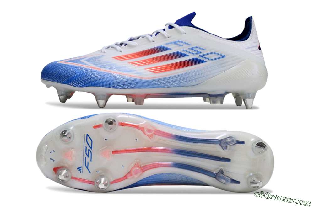 Men's Adidas F50 Elite SG Football Boots - White/Blue/Red 1