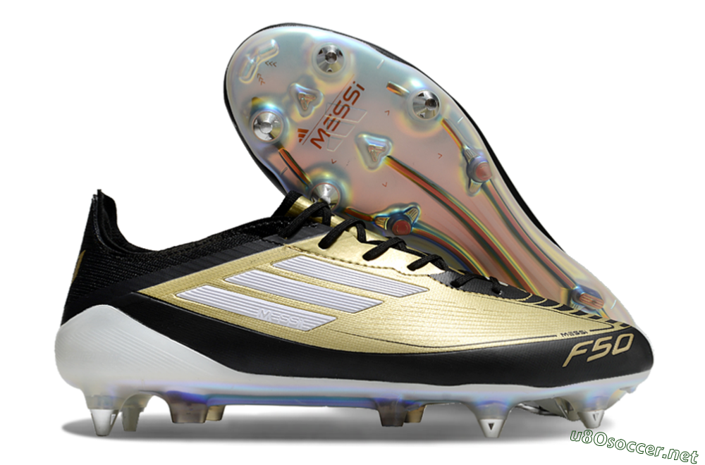 Men's Adidas F50 Elite SG Football Boots - Gold/White/Black 2