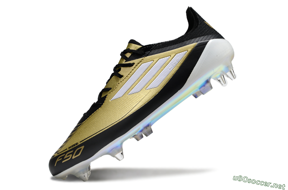 Men's Adidas F50 Elite SG Football Boots - Gold/White/Black 5