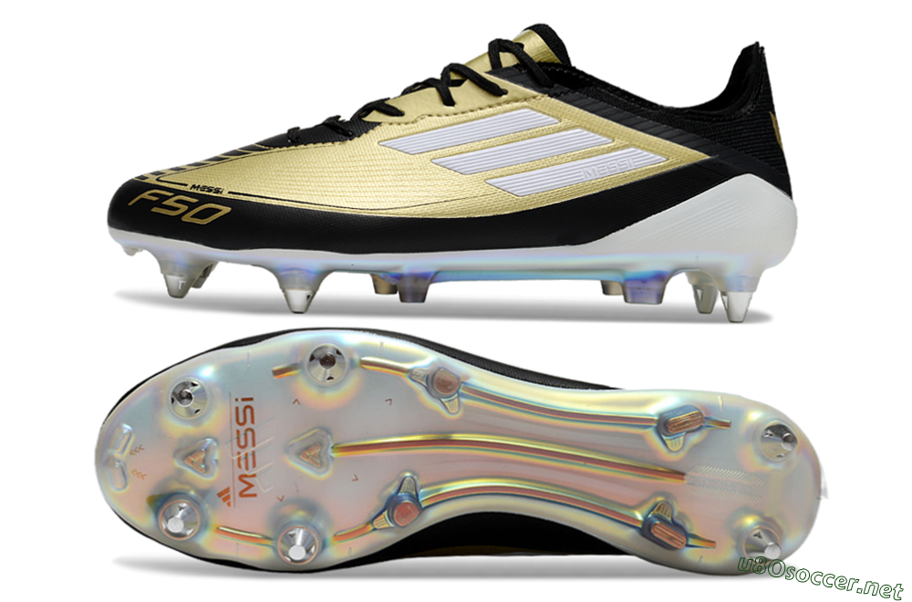 Men's Adidas F50 Elite SG Football Boots - Gold/White/Black 1