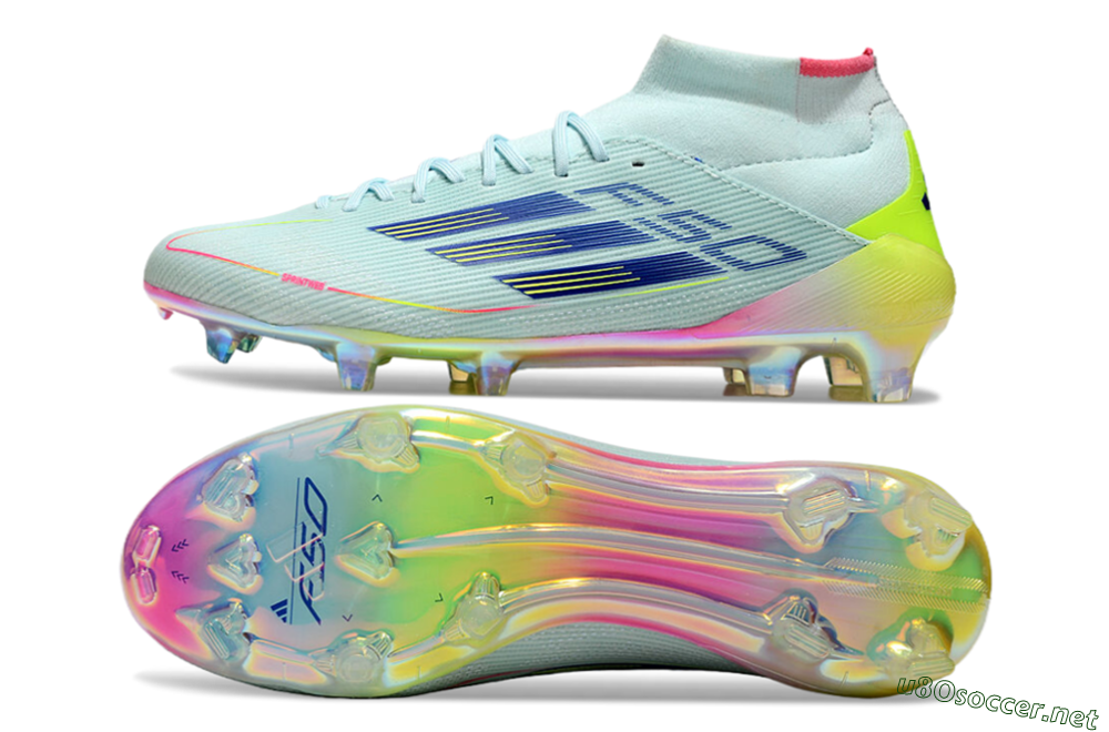 Men's Adidas F50 Elite Mid FG Football Boots - Jade/Yellow/Pink/Gold 1