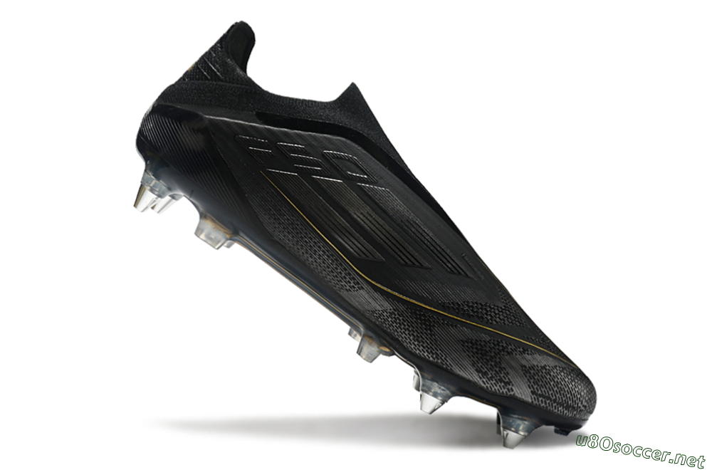 Men's Adidas F50 Elite Laceless SG Football Boots - Black/Silver/Gold 4
