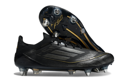 Men's Adidas F50 Elite SG Football Boots - Black/Silver/Gold