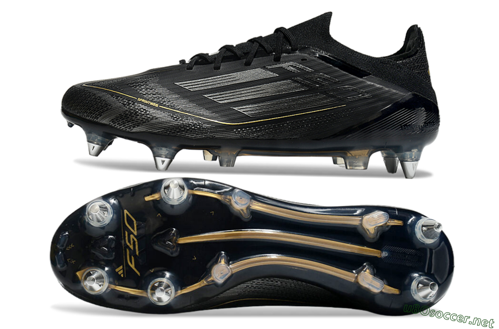 Men's Adidas F50 Elite SG Football Boots - Black/Silver/Gold 1