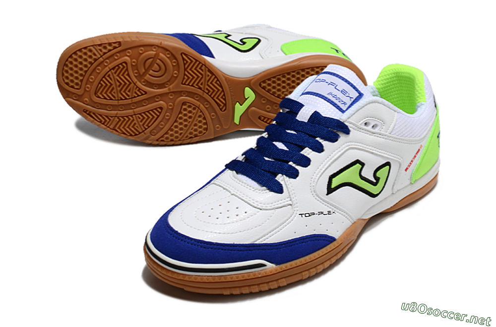 Men's Joma Top Flex 920 IC Football Shoes - White/Blue/Yellow 3